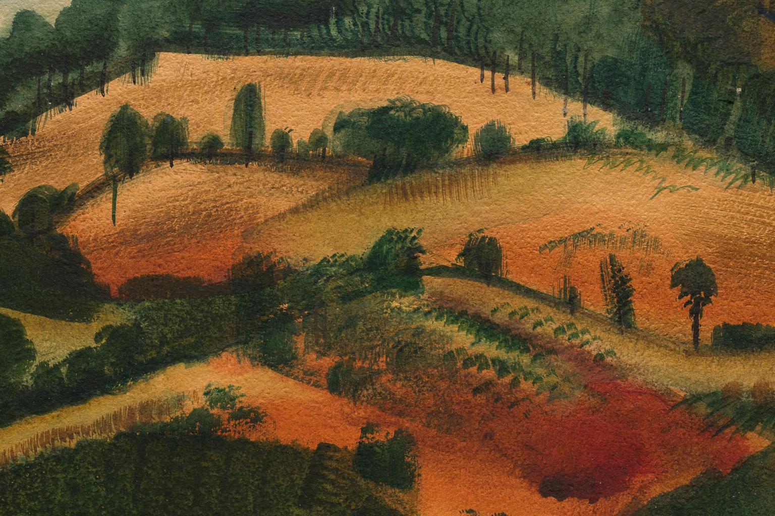 Charles Culver Aquarell-Landschaft „Red Hills Near Patzcurao“, signiert und datiert im Angebot 4