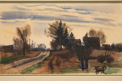Charles Culver Landscape "Late Afternoon Landscape" Watercolor on Paper