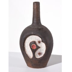Aldo Londi Vase Abstract "Glass Fused Ceramic Vase"