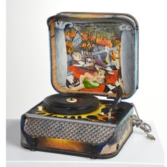 "Record Player" Sculptural & Painted Symphonic Record Player with Speakers