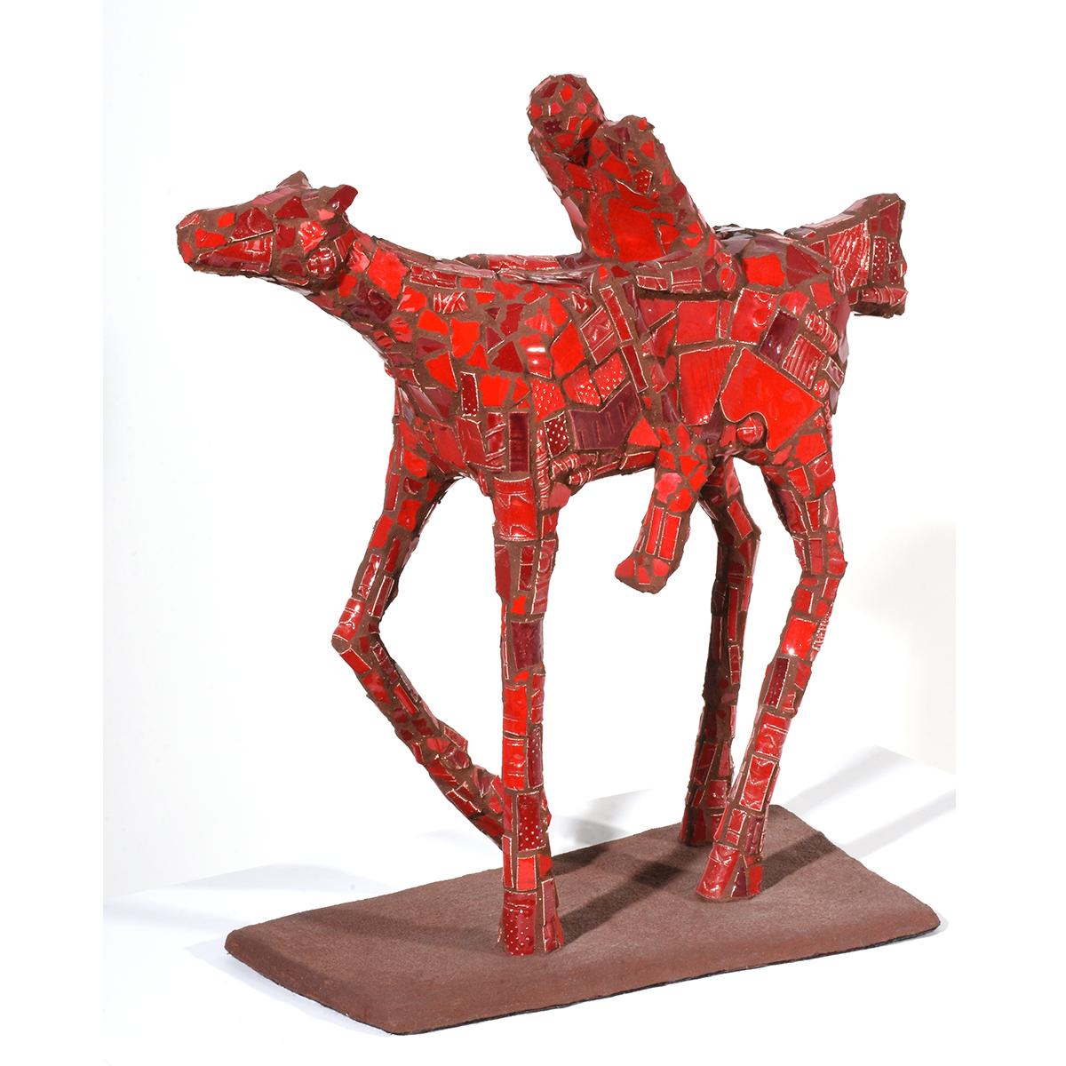 Leslie Hawk Sculptural Human Figure & Horse 