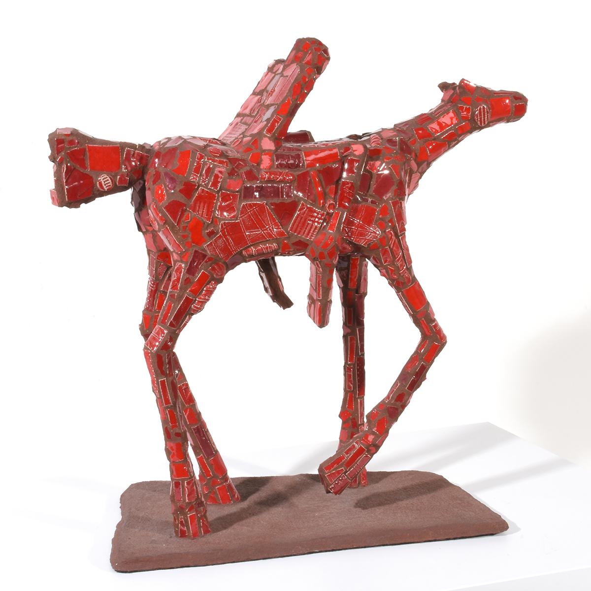 Skulpturale menschliche Figur und Pferd „ Person auf einem Pferd“ von Leslie Hawk (Amerikanische Moderne), Sculpture, von LESLIE HAWK