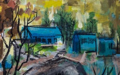 Guy Maccoy "City Beyond the Bluffs" Cityscape Oil on Board MCM