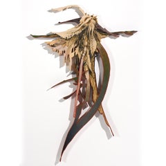 "Avatar" 3-Dimentional Oil on Sculptural Canvas with Red Brown and White