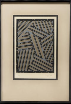 Lance Lawlor Litografía "Diseño en blanco y negro" Abstracto geométrico