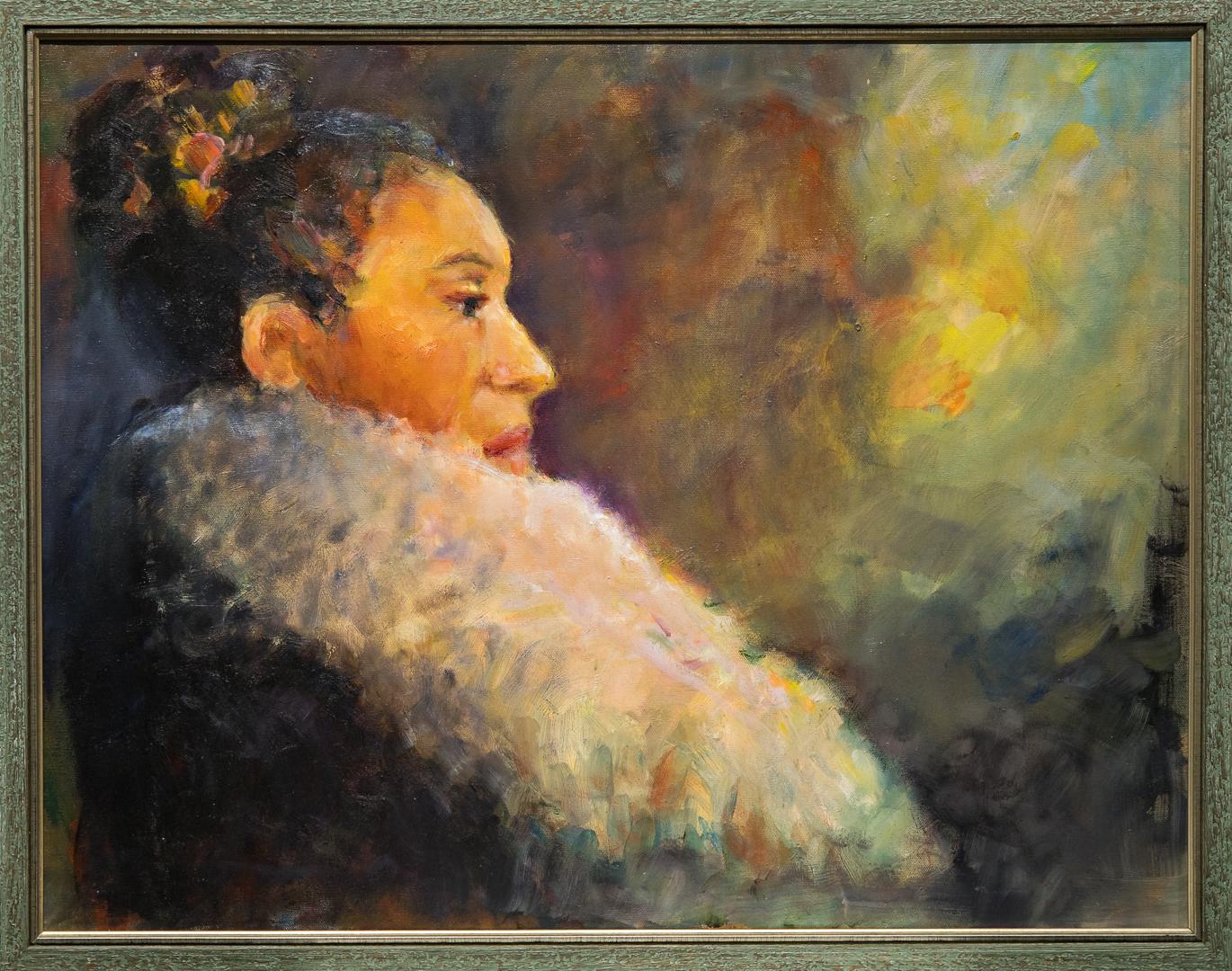 John Osler Portrait Painting - "Fancy" Female Portrait, Colors, African-American