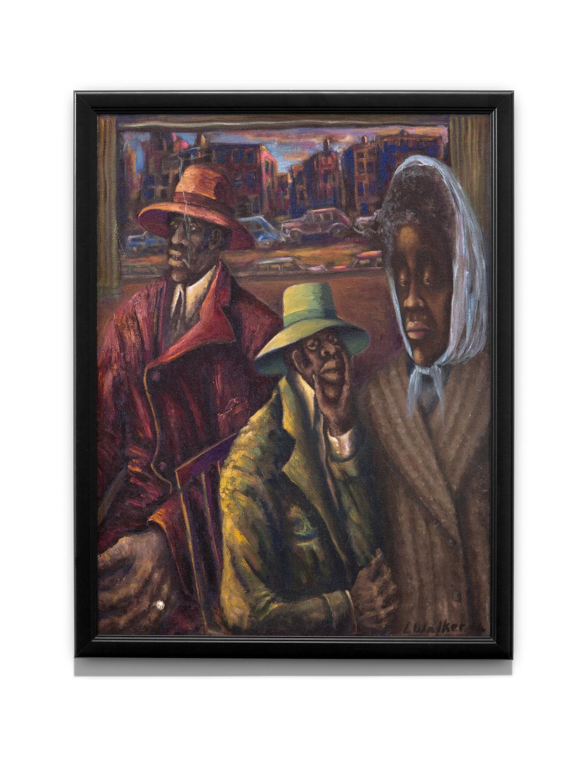 "Public Aid" Oil Painting, Figurative, Regionalism, Poverty, Wealth