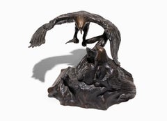 « Ensemble un nouveau départ », statue d'aigle en bronze donnée par Ronald Reagan