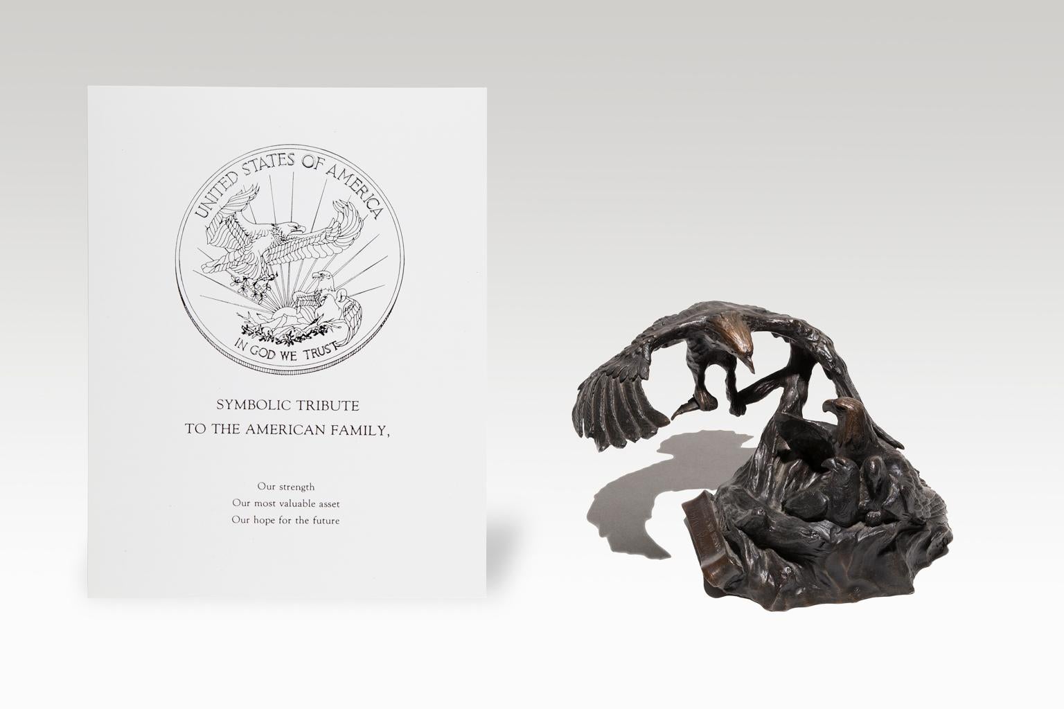„Together A New Beginning“, Bronzestatue eines Adlers aus der Zeit von Ronald Reagan im Angebot 2