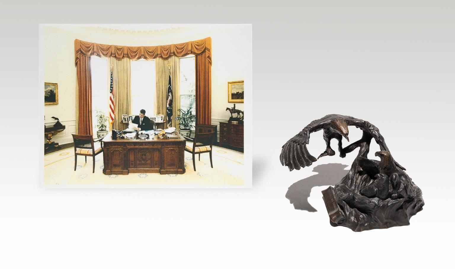 „Together A New Beginning“, Bronzestatue eines Adlers aus der Zeit von Ronald Reagan im Angebot 8