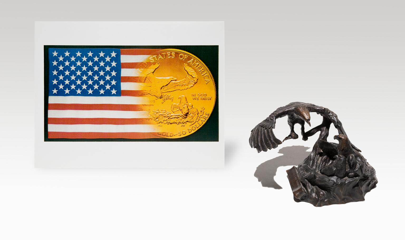 „Together A New Beginning“, Bronzestatue eines Adlers aus der Zeit von Ronald Reagan im Angebot 13
