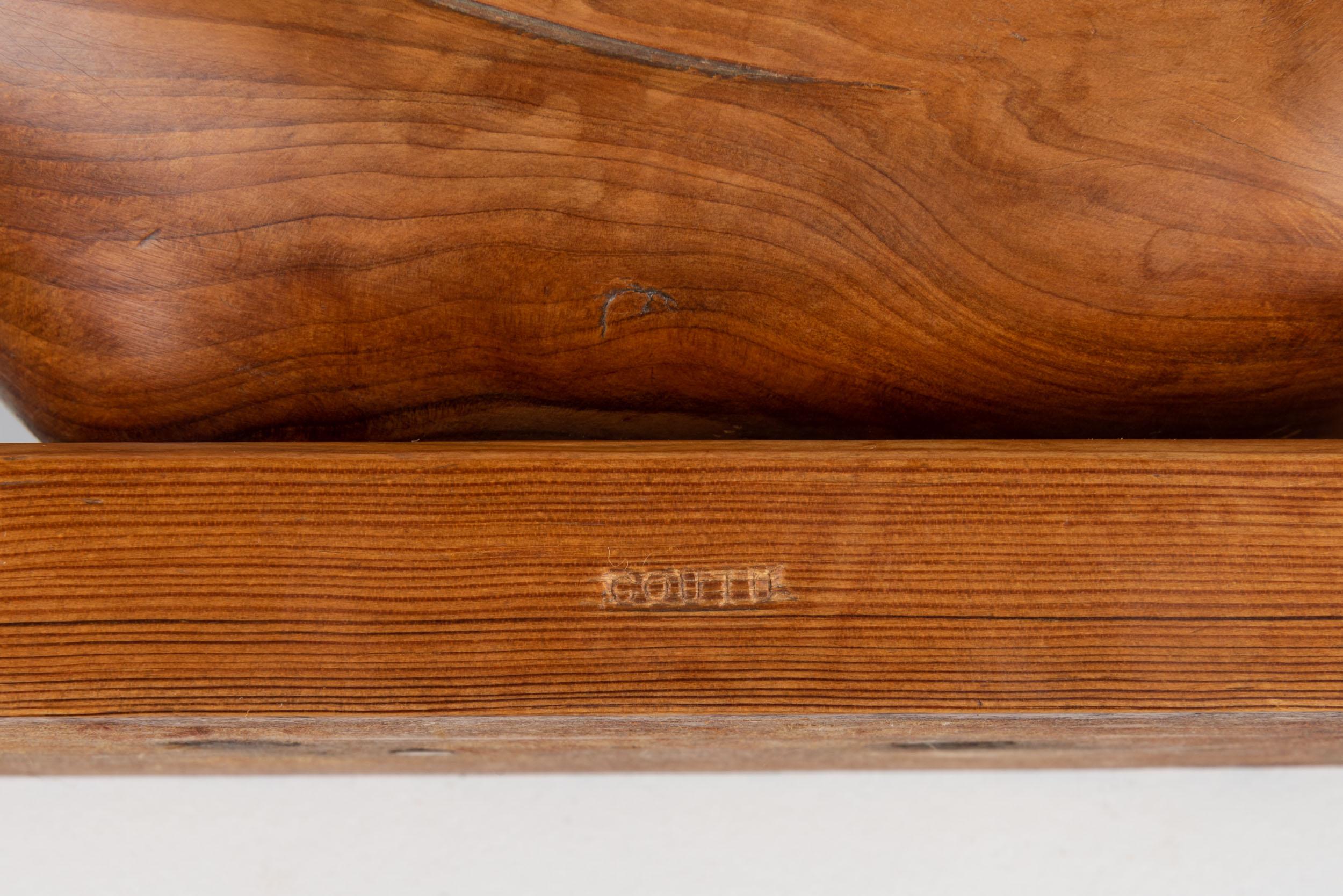 Fruitwood and brass
Circa 1950
Stamped to base: Coutu

PROVENANCE
A private collection