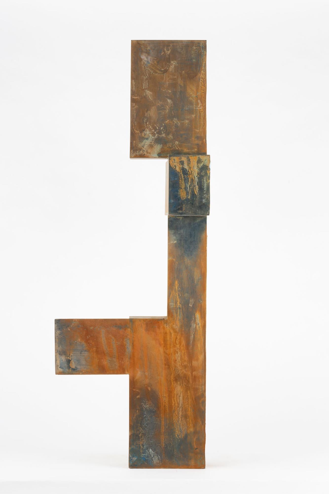 Cross 05 12 - Brown Abstract Sculpture by Keith Milow