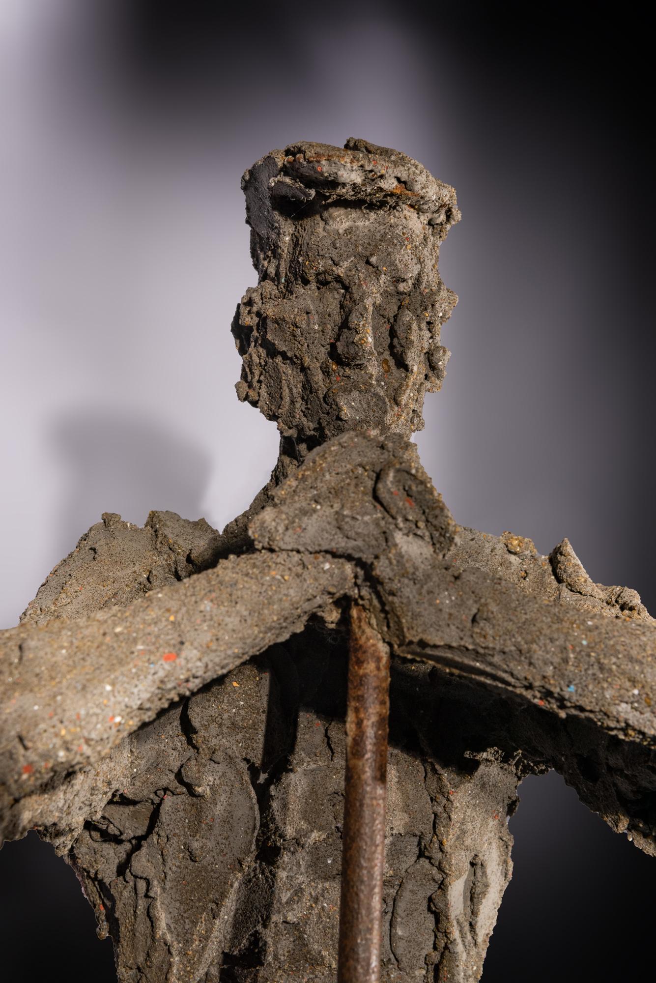 Street Sweeper - Gray Figurative Sculpture by Peter Laszlo Peri