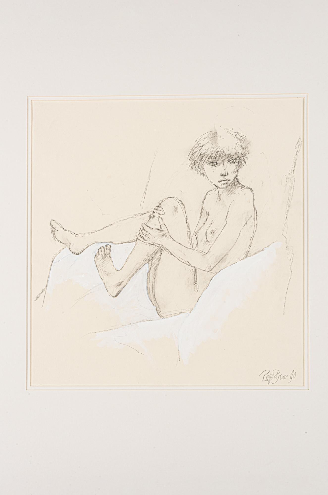 Pencil with Gouache on Paper
Date 1990
Marked: Ralph Brown 90

PROVENANCE
A Private Collection

Frame height: 67 cm
Frame width: 63 cm