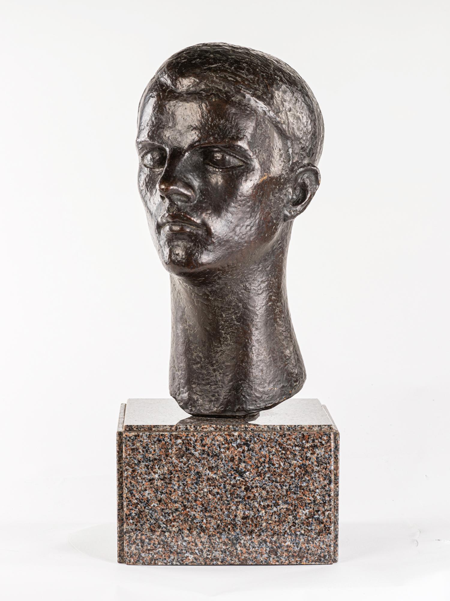 BRONZE PORTRAIT BUST - Sculpture by Dora Gordine