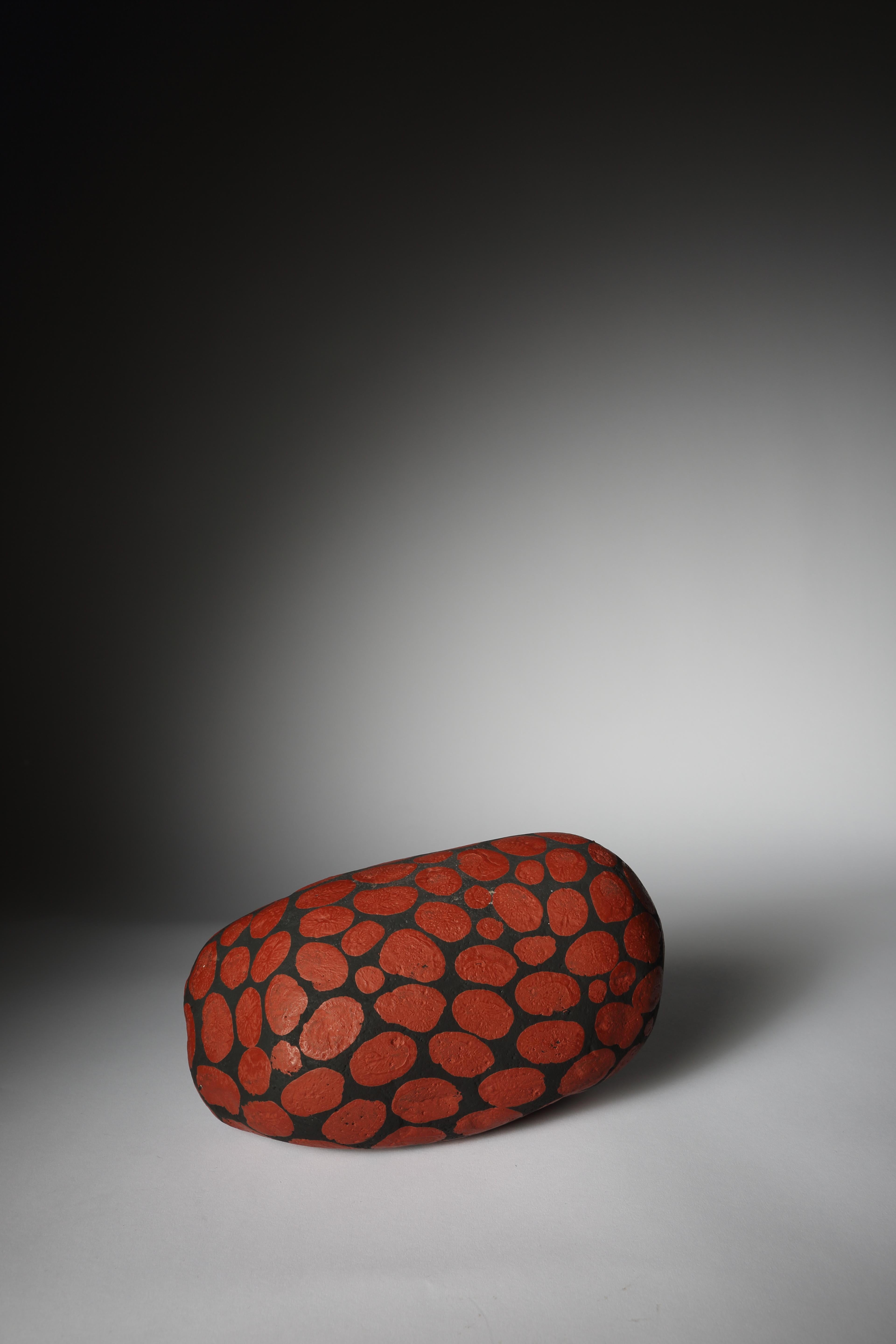 Painted Granite
Unique
Circa 2008

PROVENANCE
Mr R Warby Purchased 2014 Pangolin Gallery London

Peter Randall-Page b. 1954
Peter was born in Essex and studied at the Bath Academy of Art 1973 – 7. Barry Flanagan helped to take down his graduation