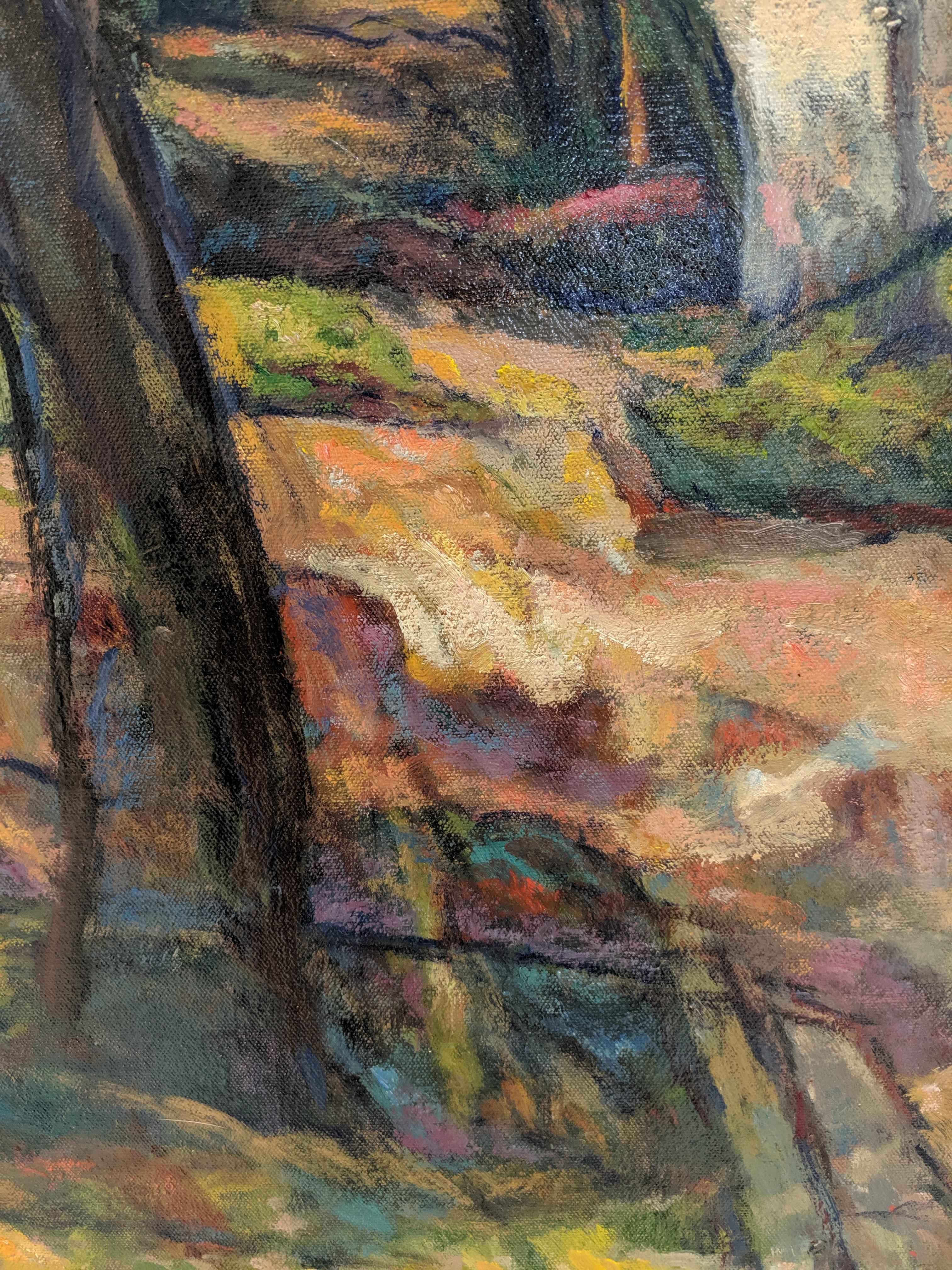 Van Buren Street Bridge - Impressionist Painting by Edward L. Loper Sr