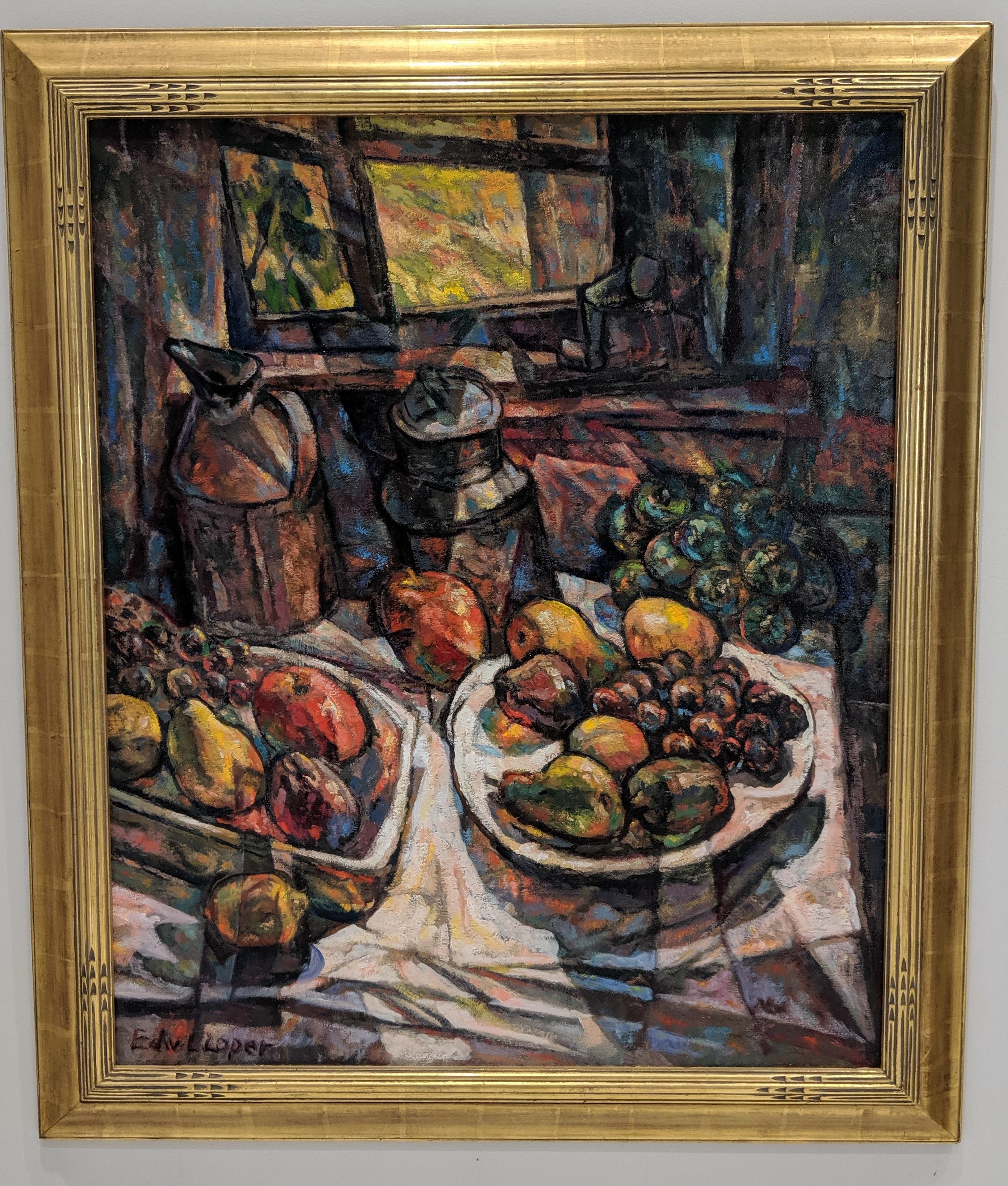 Still Life with Fruit - Painting by Edward L. Loper Sr