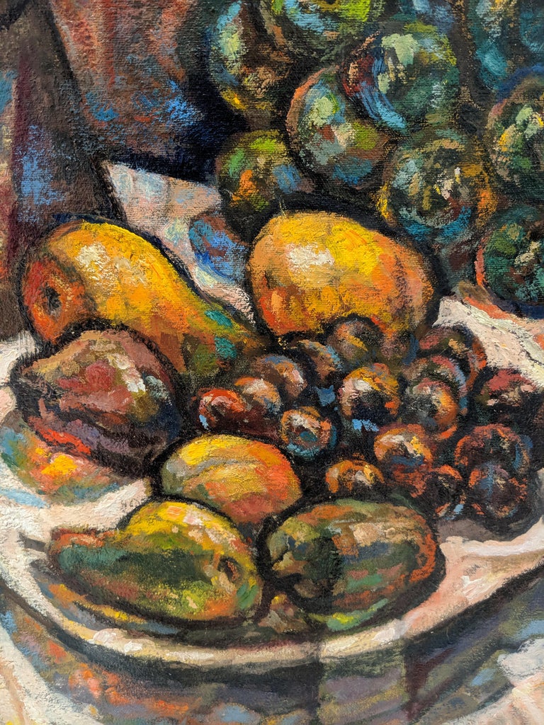 Still Life with Fruit - Black Still-Life Painting by Edward L. Loper Sr