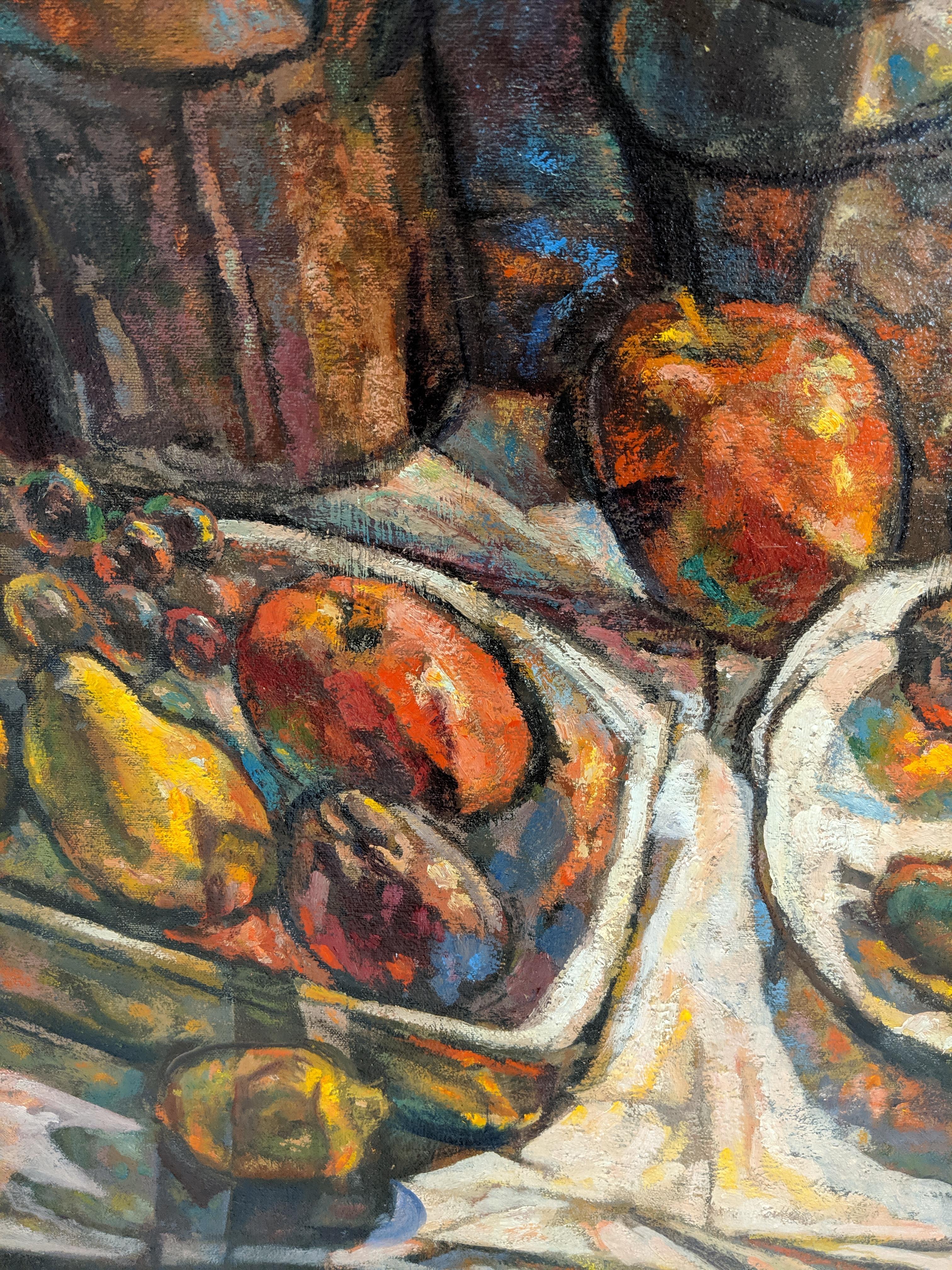 Still Life with Fruit - American Impressionist Painting by Edward L. Loper Sr
