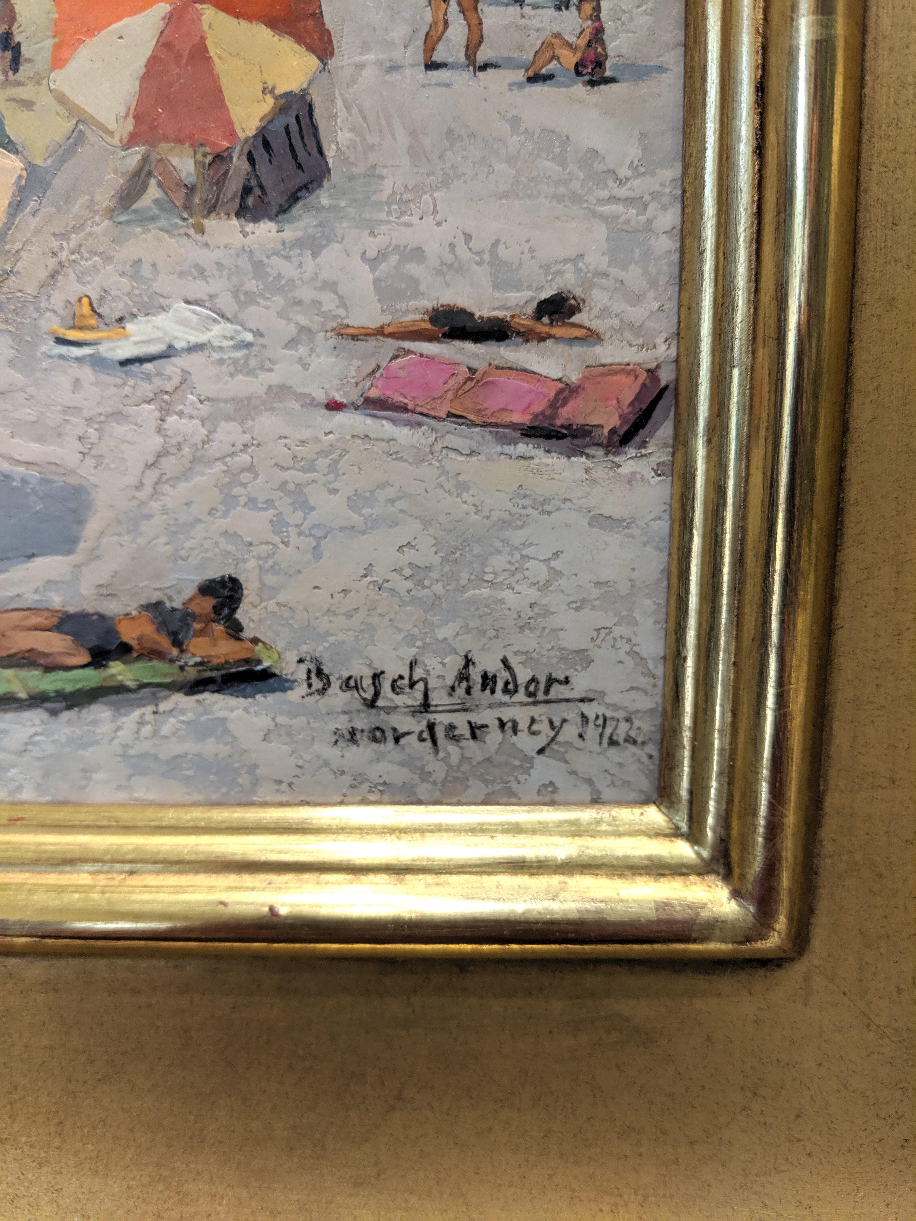 La spiaggia di Norderney - Painting Impressionismo di Andor Bosch