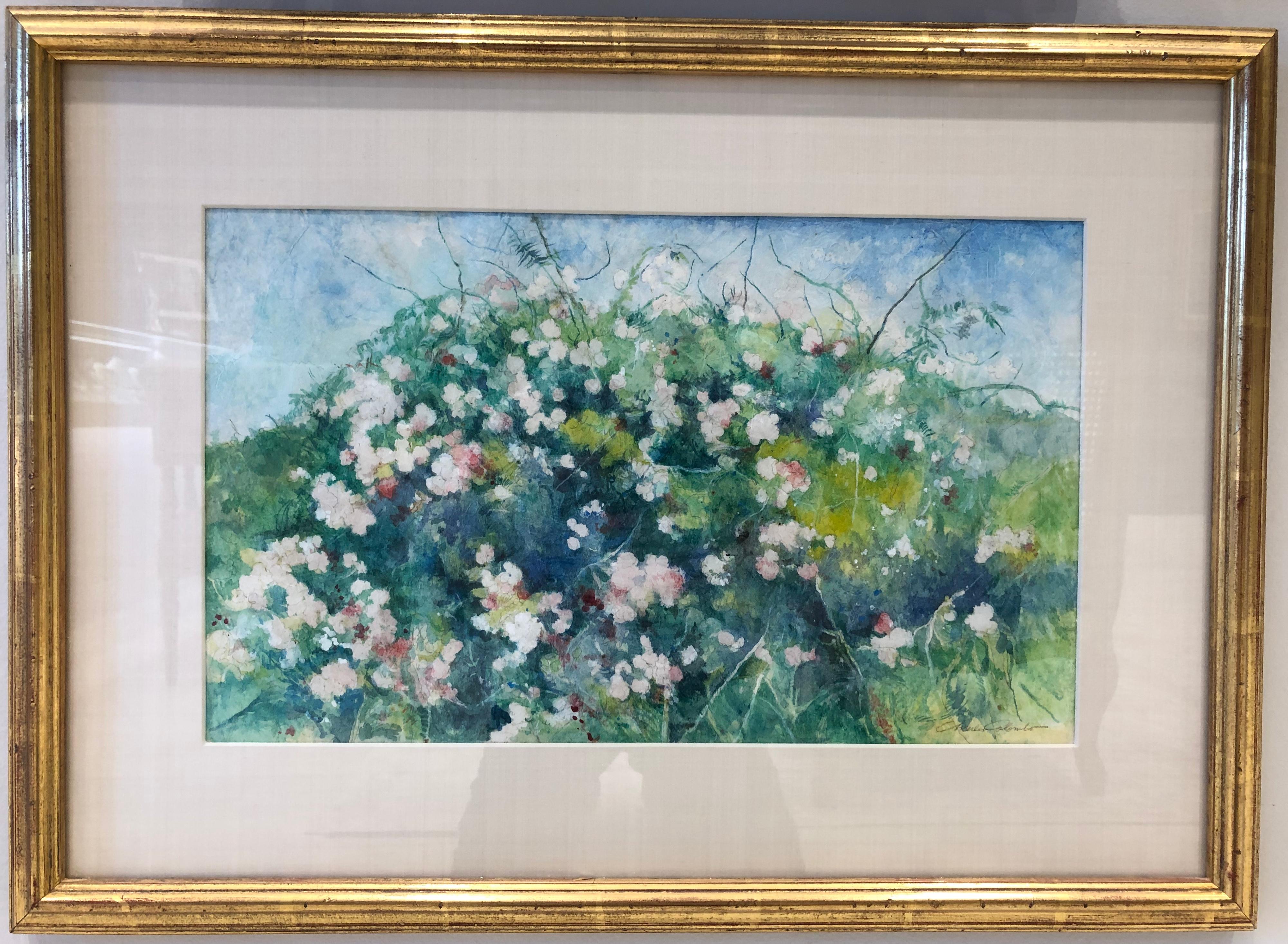 Wild Roses Cape Cod - Painting by Charles Colombo