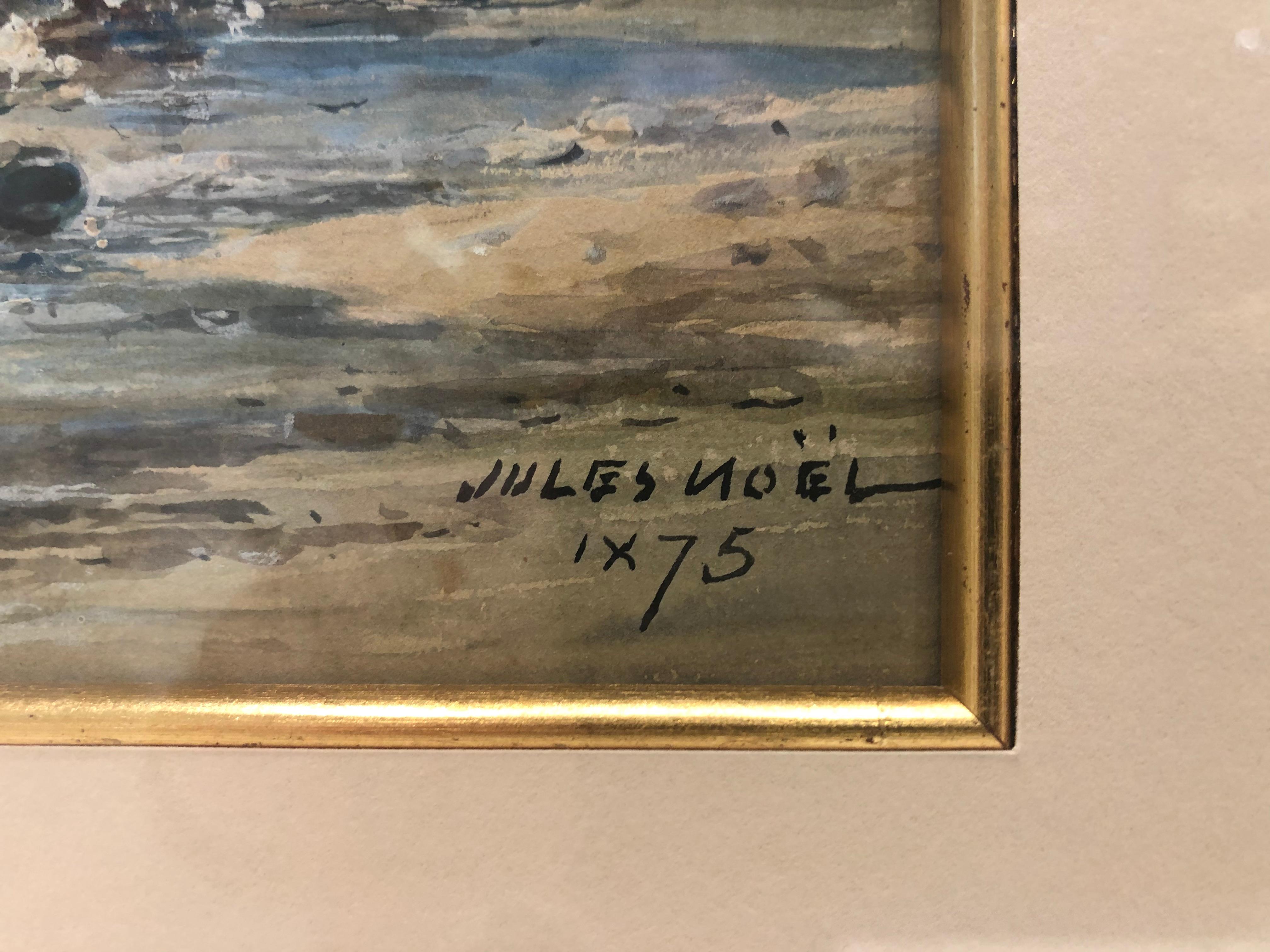 Waschtag, Meereswasserstrom – Painting von Jules Noel
