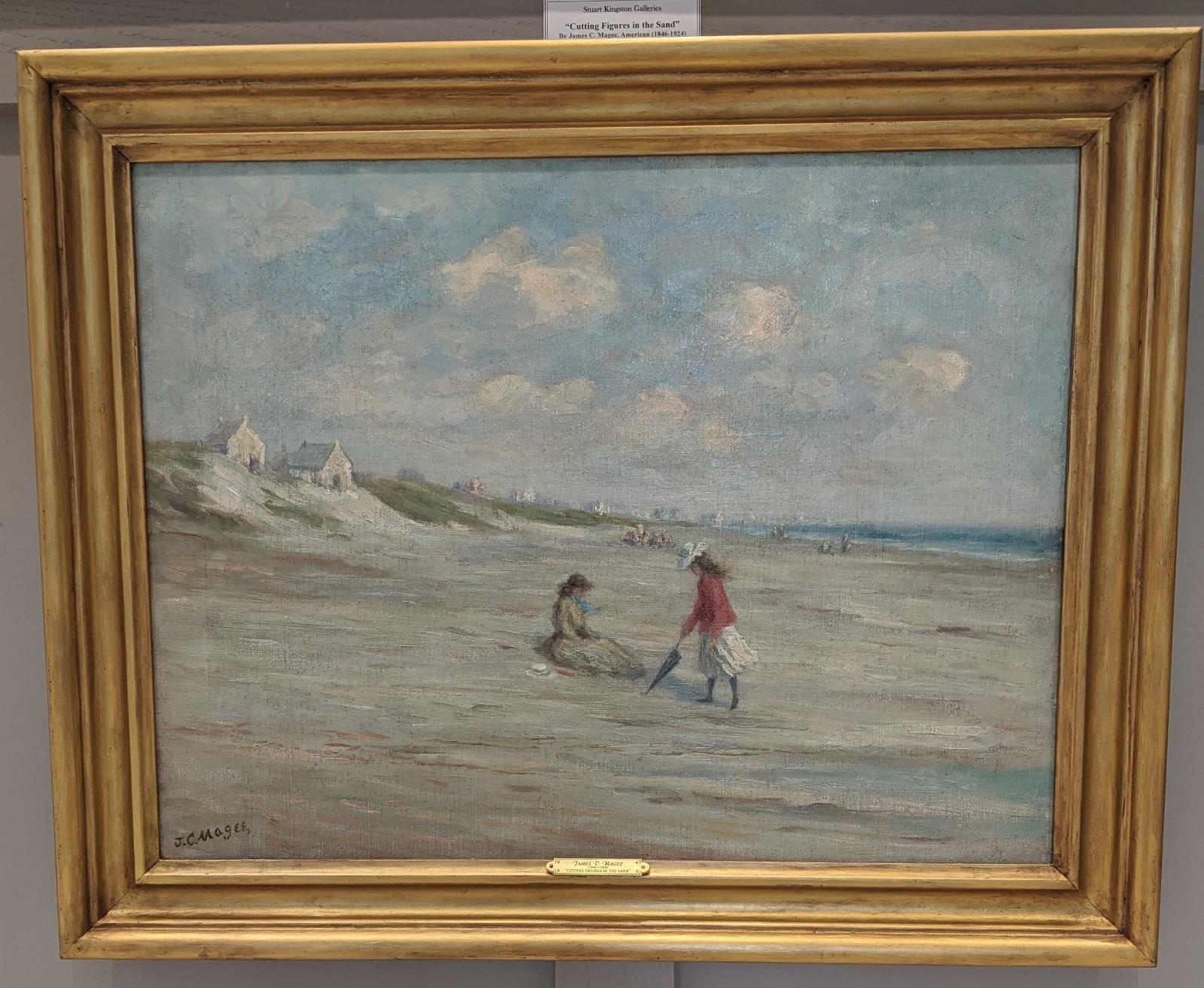 Cutting Figures in the Sand - Painting by James C. Magee