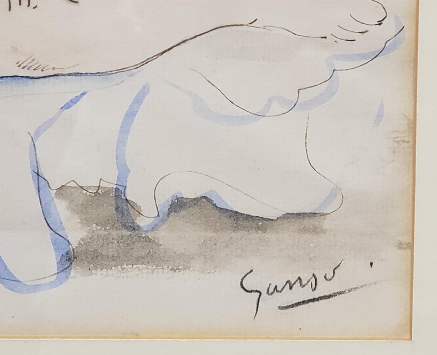 A Female Nude Watercolor Signed By Emil Ganso 2