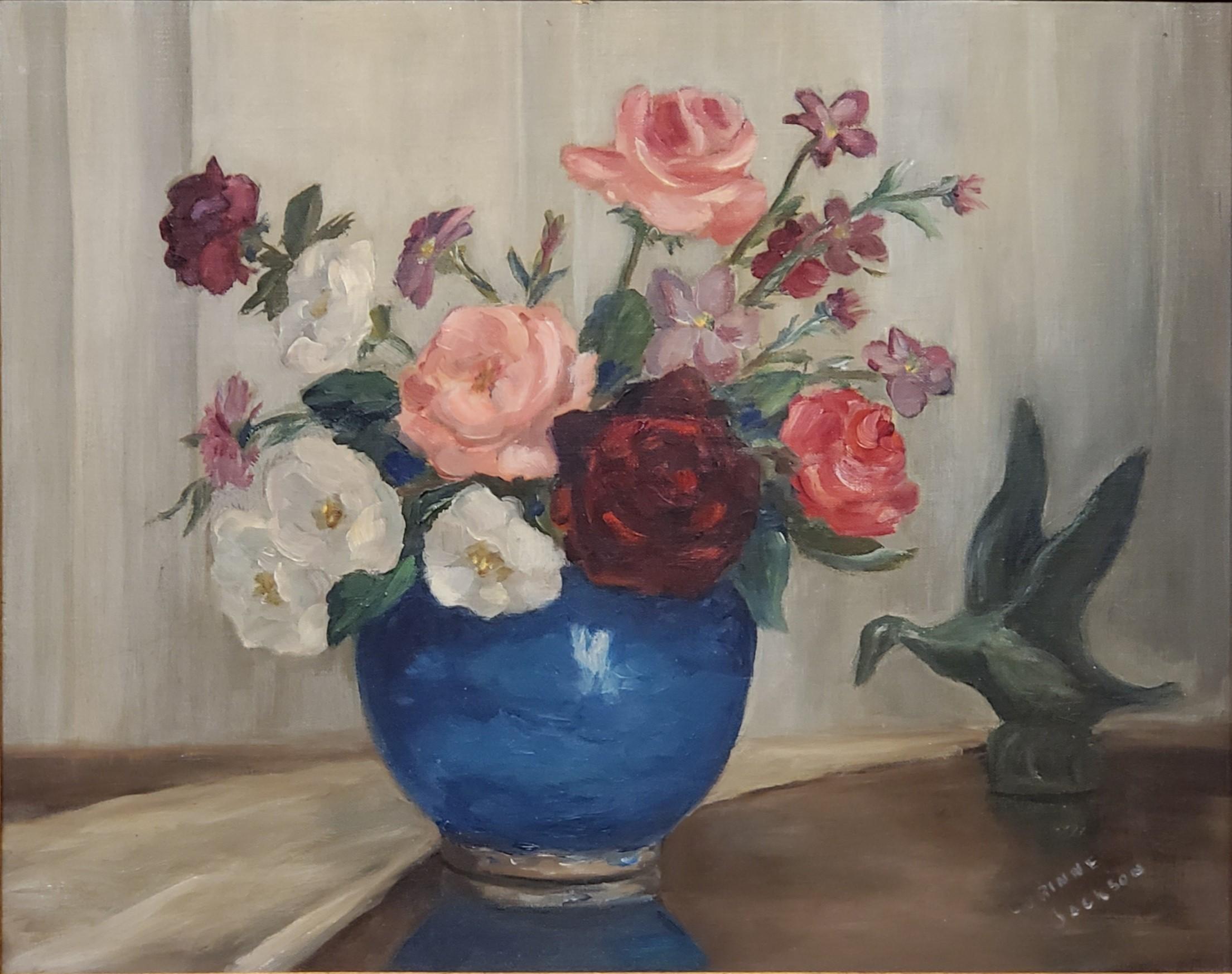 Nature morte - Peinture à l'huile de Corinne Jackson vers 1935 1