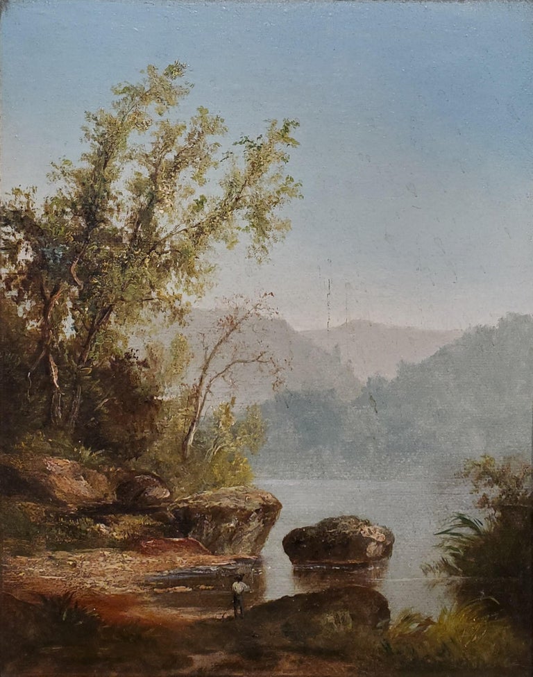 Attributed to John White Allen Scott New Hampshire Landscape Painting Attributed to John WA