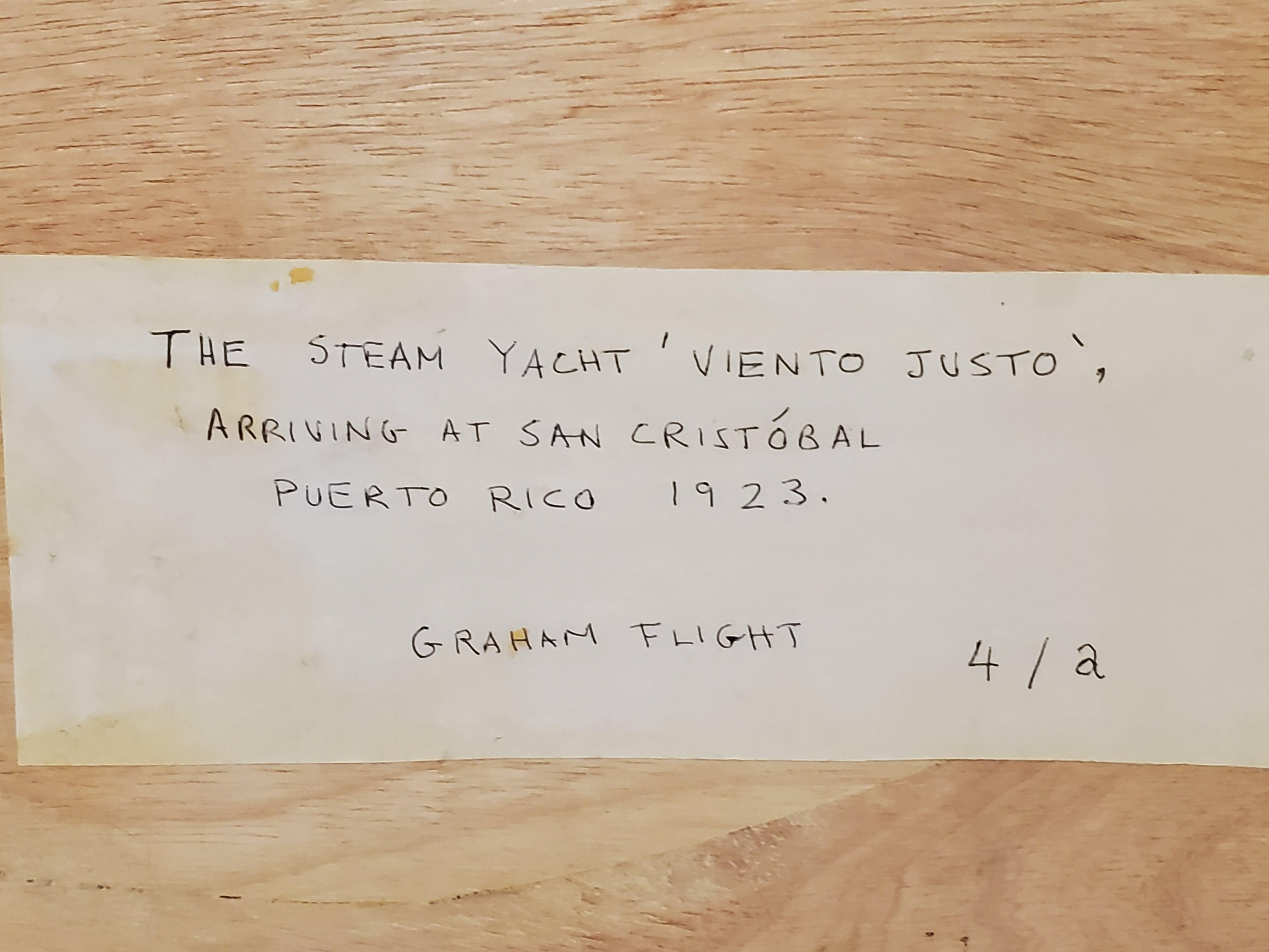 Steam Yacht Viento Justo at Puerto Rico Seascape by Graham Flight in 1923 6