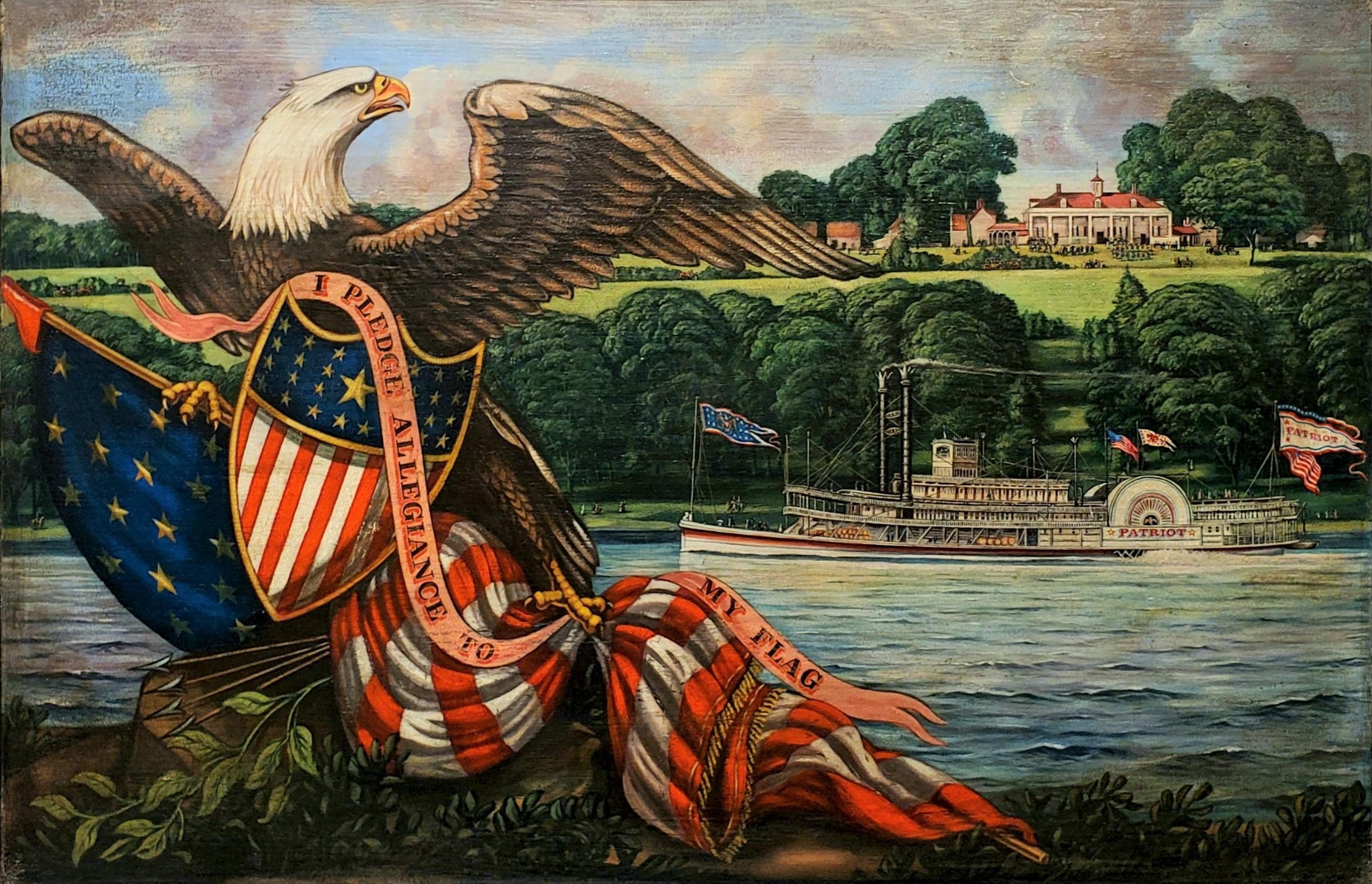 George Washington:: Motorhandwerk mit Adler und Schild von Paul Kitchen 1