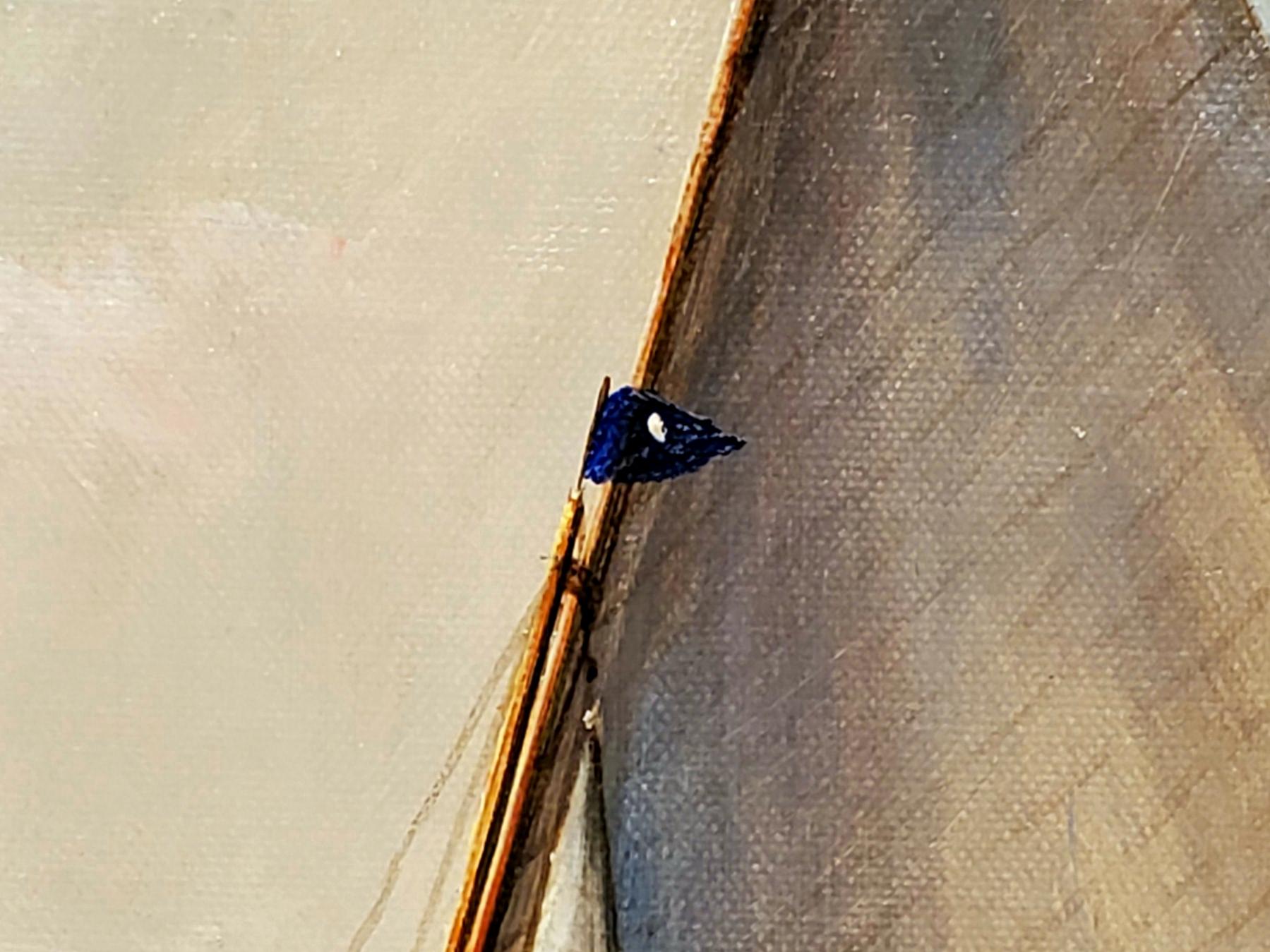 Square Painting of Sailboats At Sea by D. Tayler 3