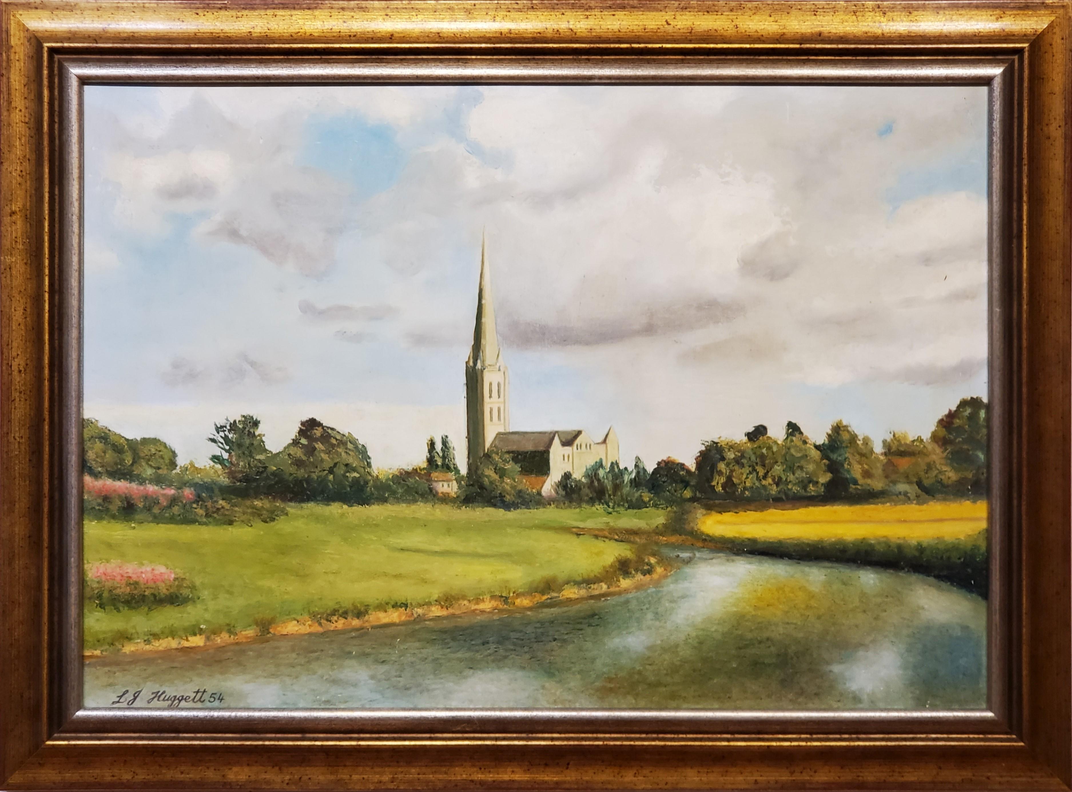 River Leading to the Salisbury Cathedral by L. J. Huggett