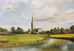 River Leading to the Salisbury Cathedral by L. J. Huggett