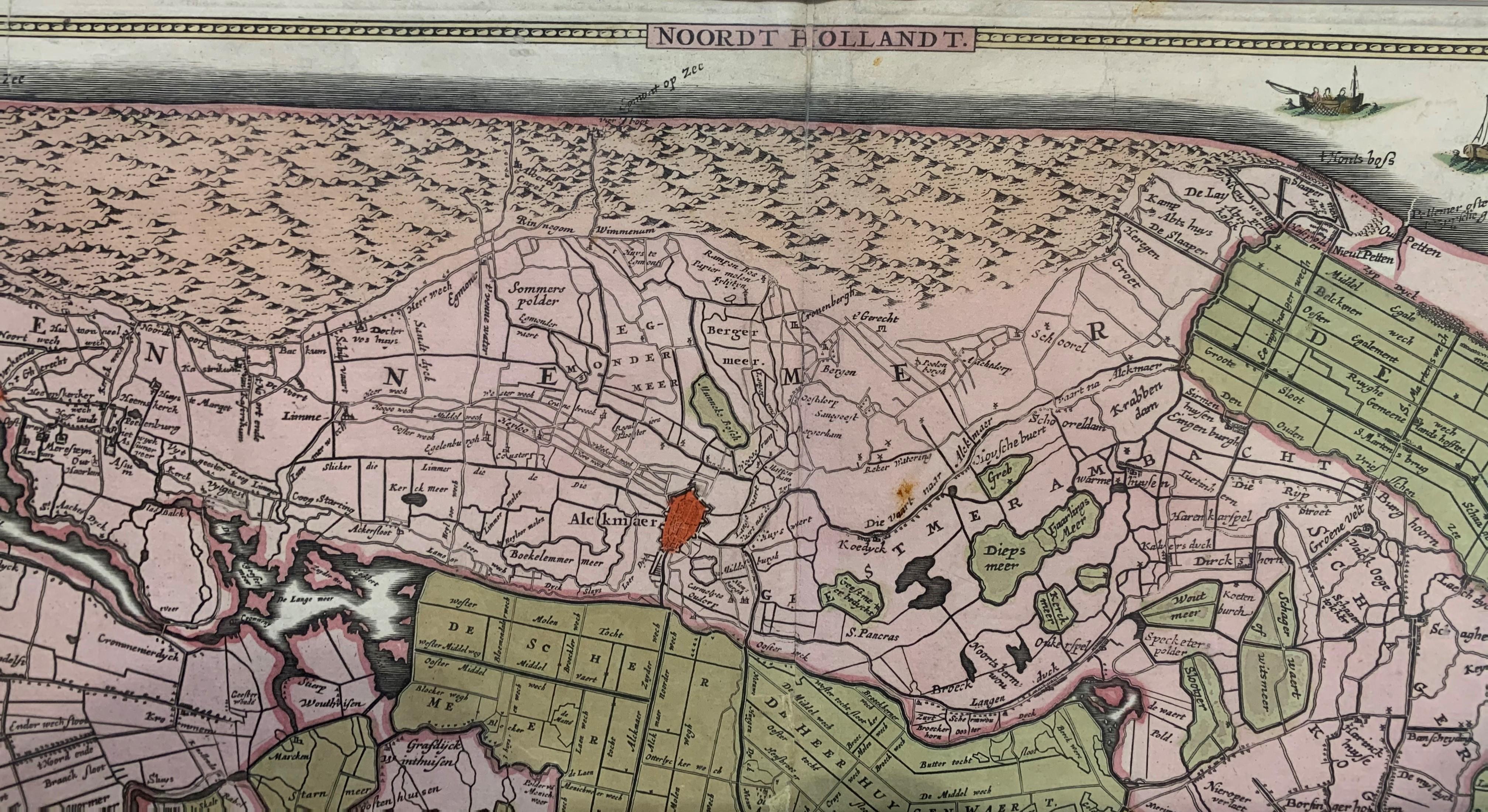 Noordt Holland-Karte aus dem 18. Jahrhundert von Johannes Covens und Cornelius Mortier im Angebot 3