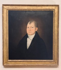 Antique American Portrait of a Gentleman by John Brewster, Jr. Ca. 1800