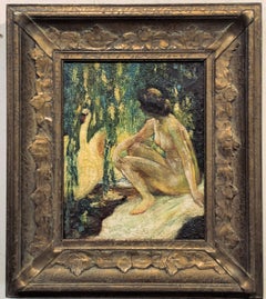 Impressionist Female Nude in a Landscape, attributed to Lillian Genth