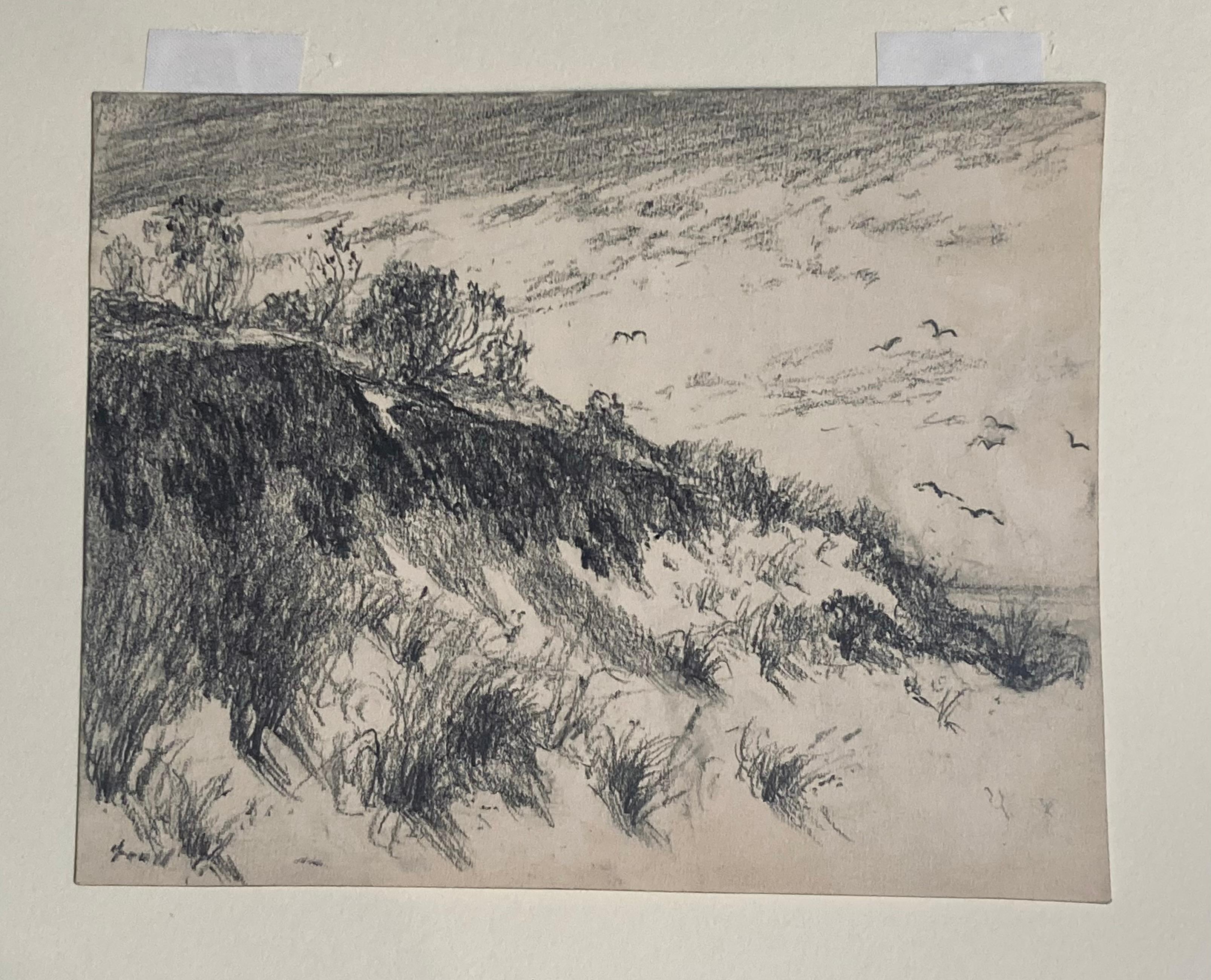 Albert Groll Landscape Art – Albert Lorey Groll, Amerikaner 1866-1952 Bleistiftskizze.