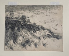 Antique Albert Lorey Groll, American 1866-1952 Pencil sketch.