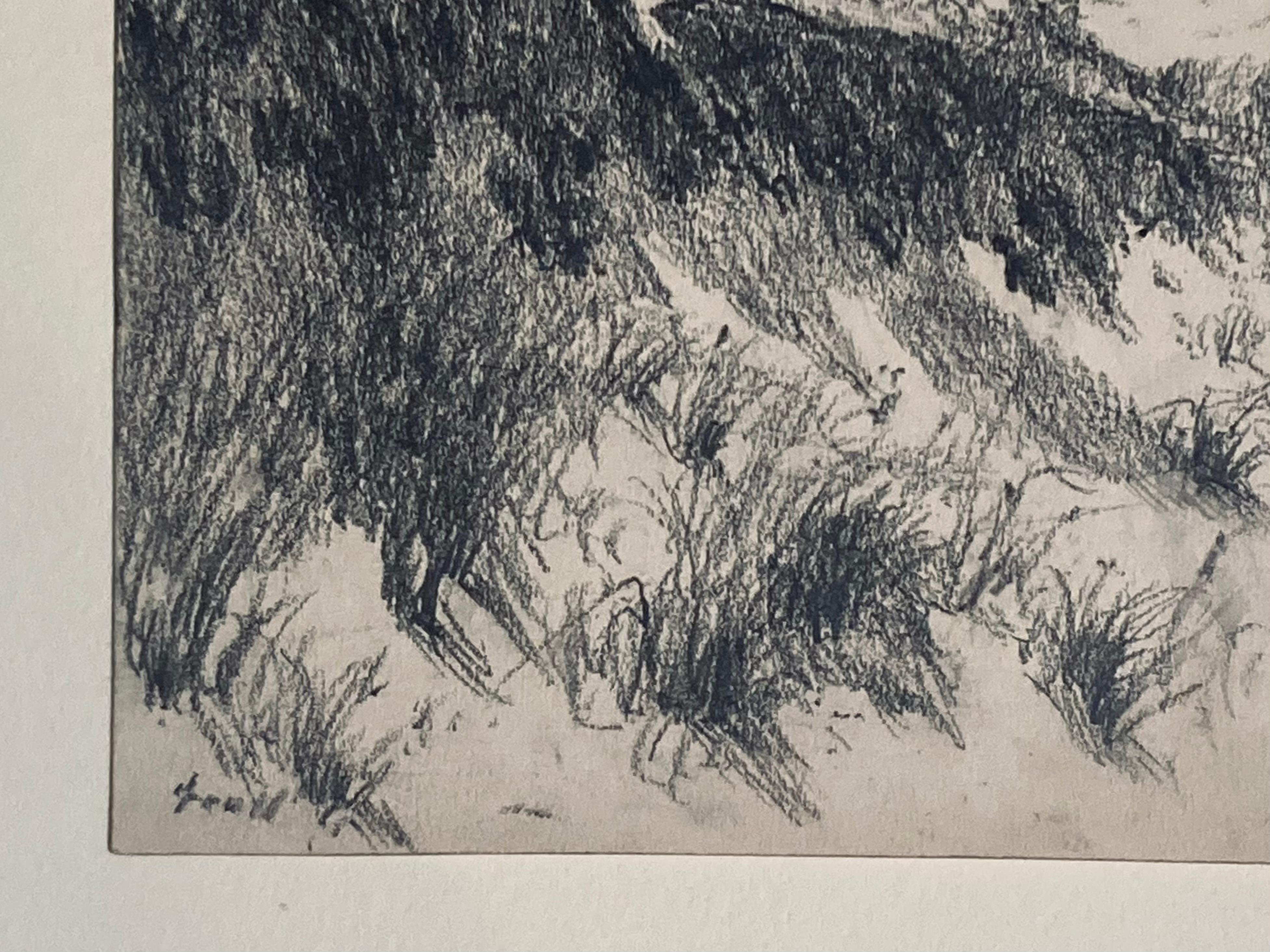 Albert Lorey Groll, Amerikaner 1866-1952 Bleistiftskizze. (Amerikanischer Impressionismus), Art, von Albert Groll