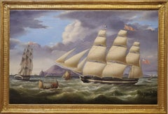 Princess Charlotte a Landscape Oil Painting of Ships Signed by Miles Walters