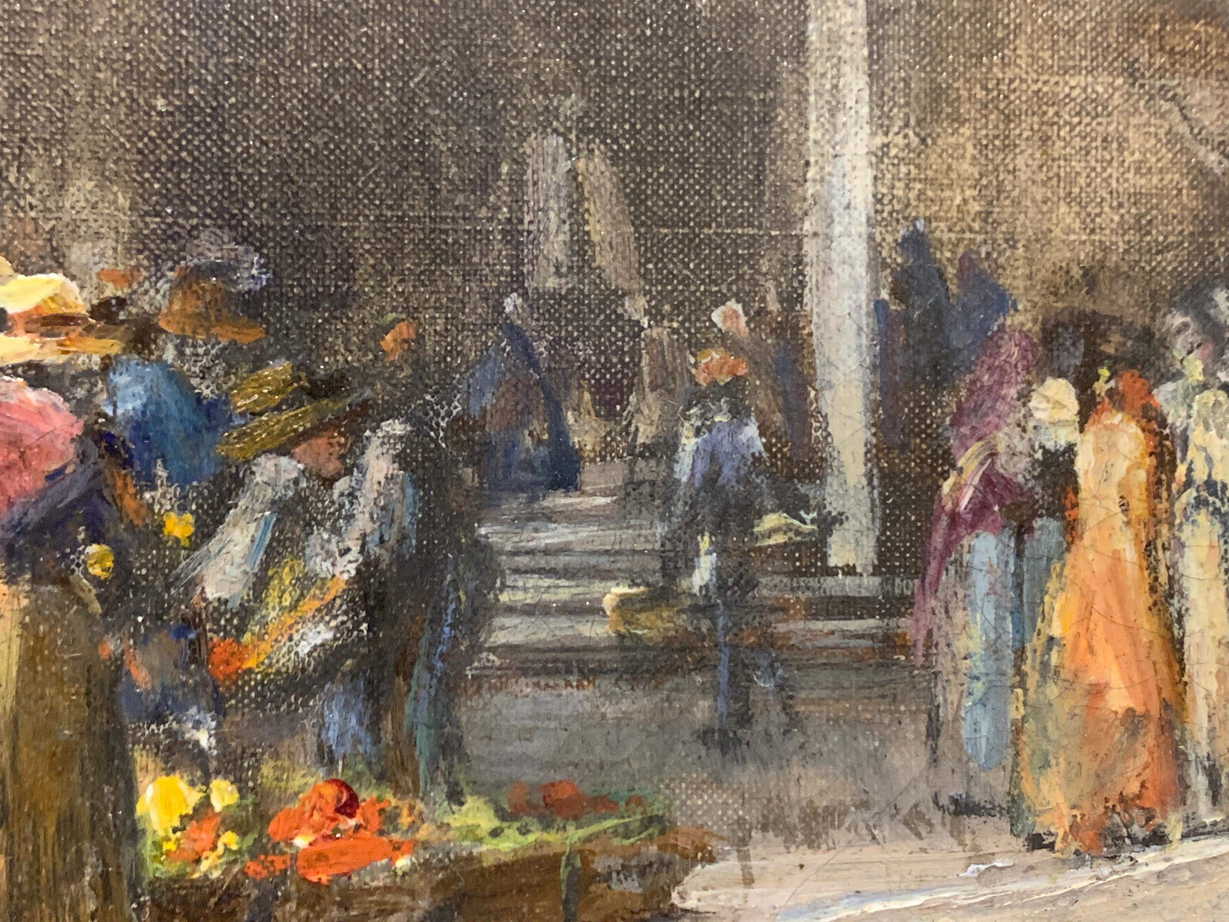 Rialto Outdoor Market Venice An Oil painting On Canvas by Walter Francis Brown 2