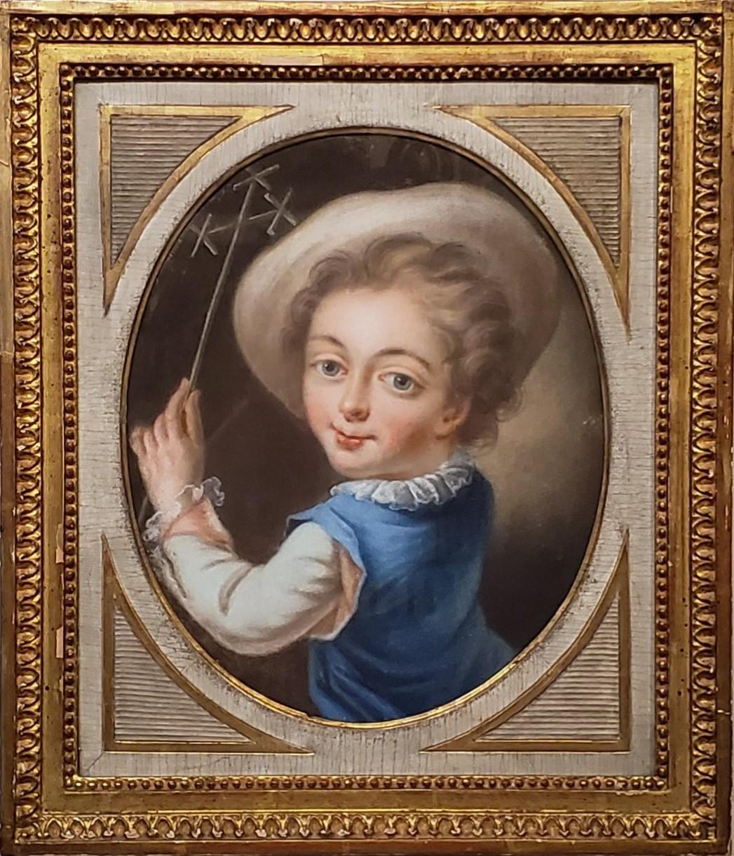 Unknown Portrait Painting - Portrait of a Boy is a French School 18th Century Pastel Painting