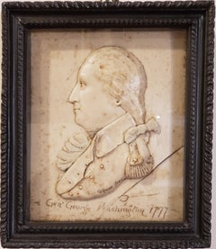 General George Washington Wax Portrait Shadow Box