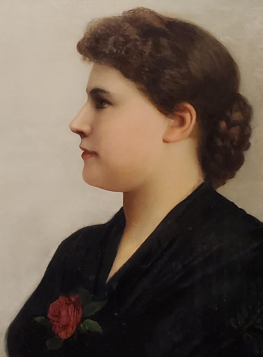 Portrait of a Woman an Oil Painting signed by Guiseppe Costa 1