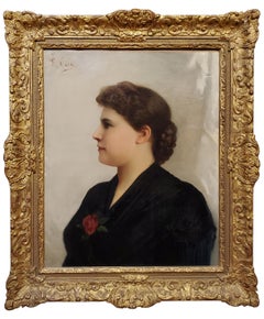 Portrait of a Woman an Oil Painting signed by Guiseppe Costa