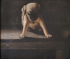 Portrait of a Puppy Dog signed by J. Steele dated 1891